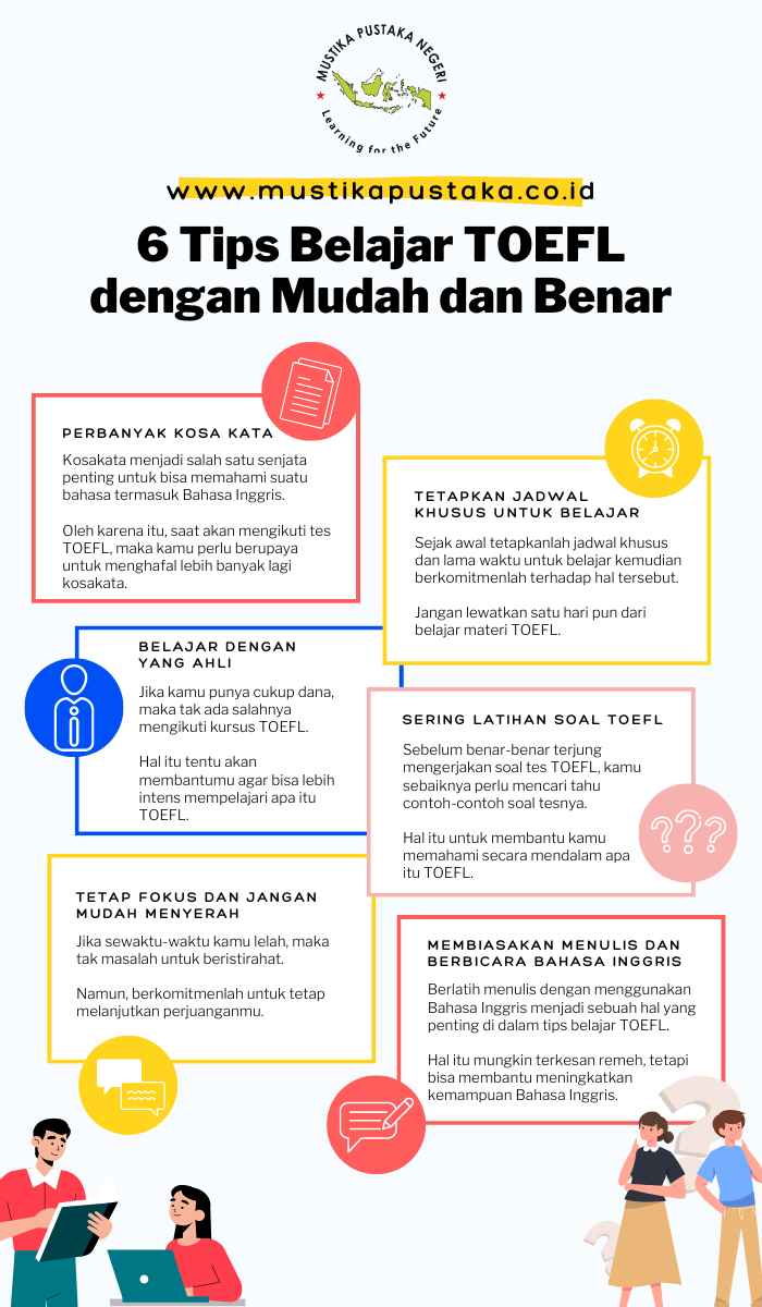 Infografis 6 Tips Belajar TOEFL Mudah dan Cepat