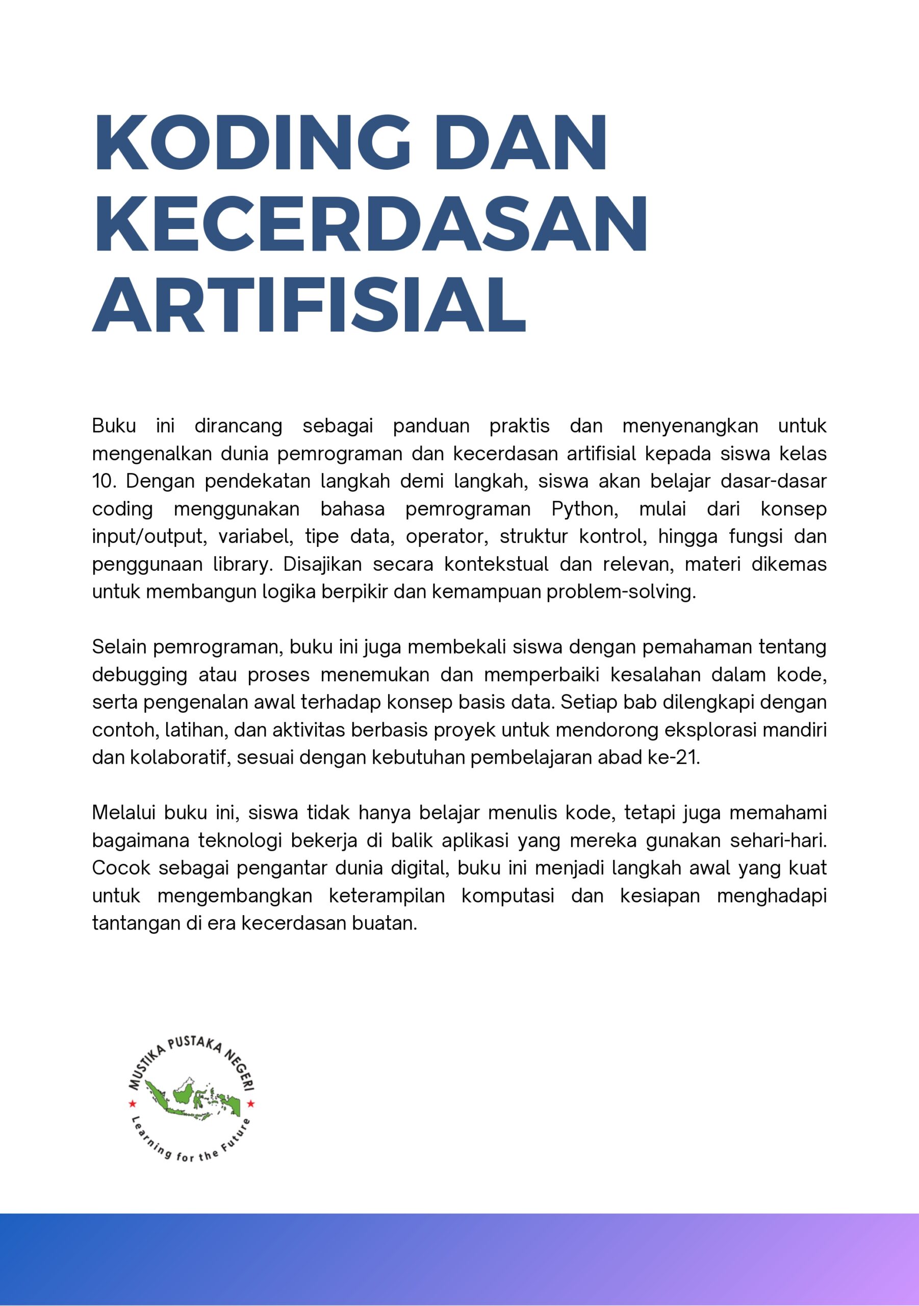 Koding dan Kecerdasan Artifisial SMA/SMK-MA Kelas X Semester I_Back