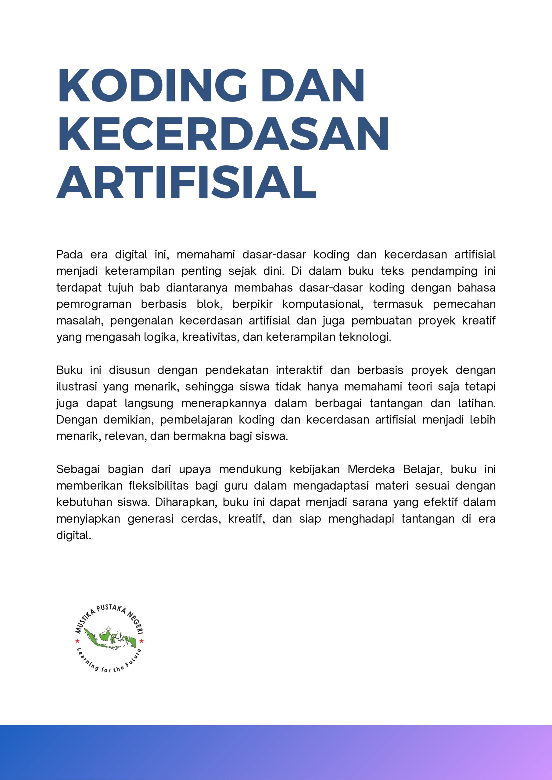 Koding dan Kecerdasan Artifisial SD/MI Kelas V Semester I_Back